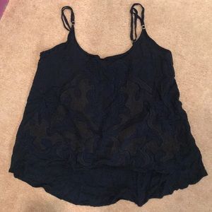 embroidered loose tank